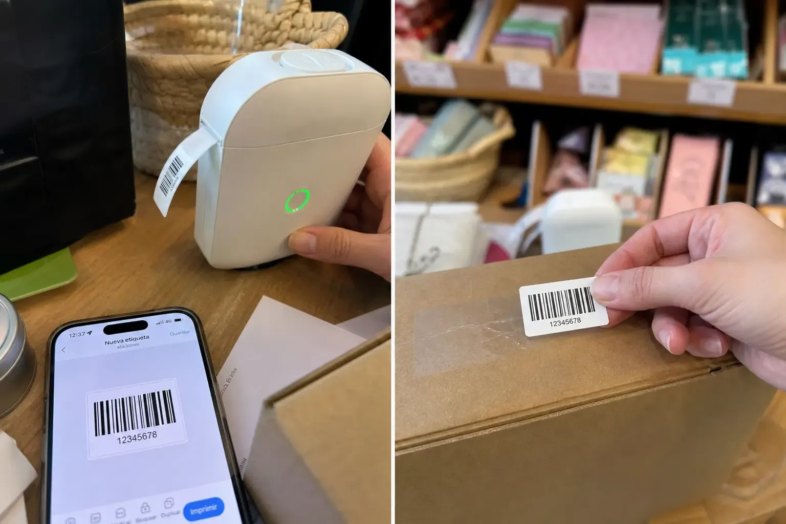 Qinux iLabelix in use — printing custom labels at home